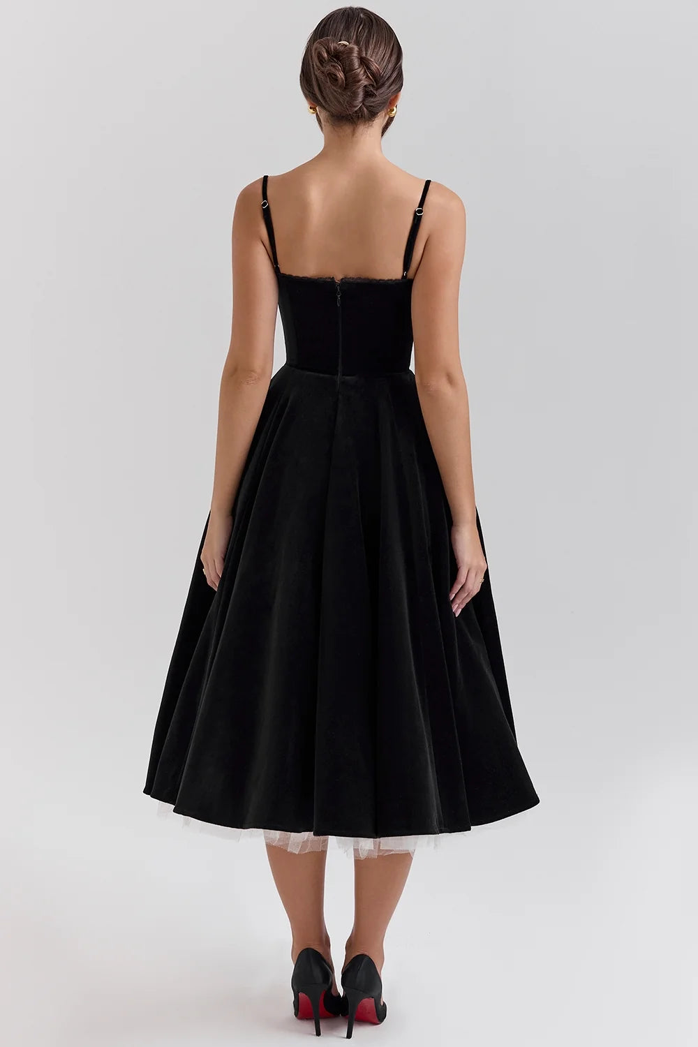 black velvet tulle midi dress bolero