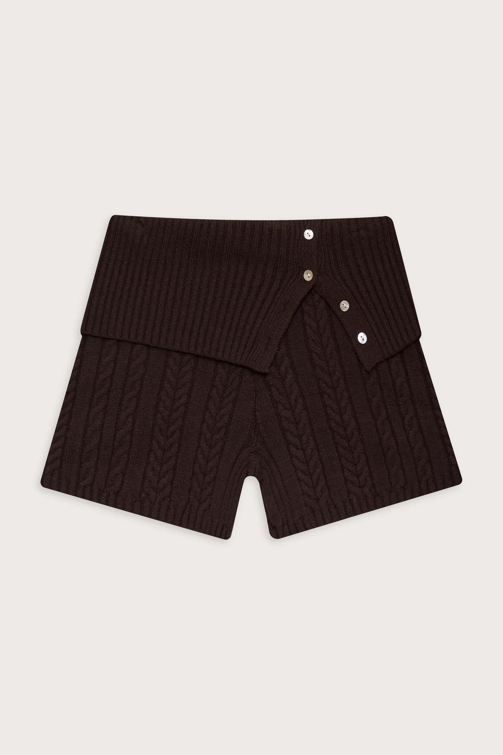 Nolan Cable Cloud Knit Mini Short Mocha