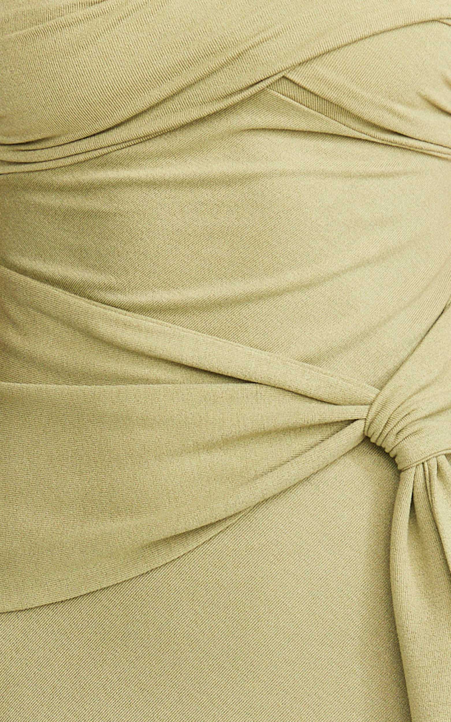 Aria Maxi Dress Strapless Tie Waist Dress in Sage