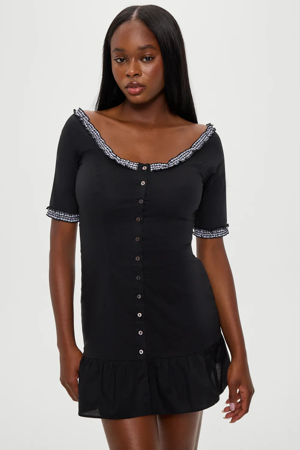 Sweet Dreams Cotton Mini Dress Black
