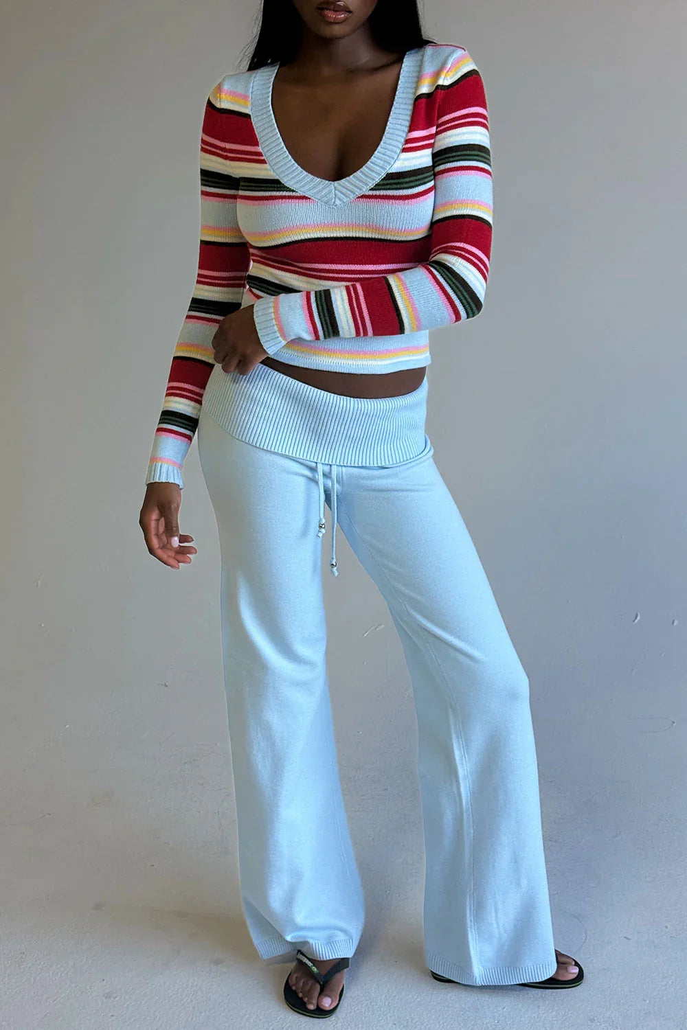 Dawson Knit Fold Over Pants Daydream