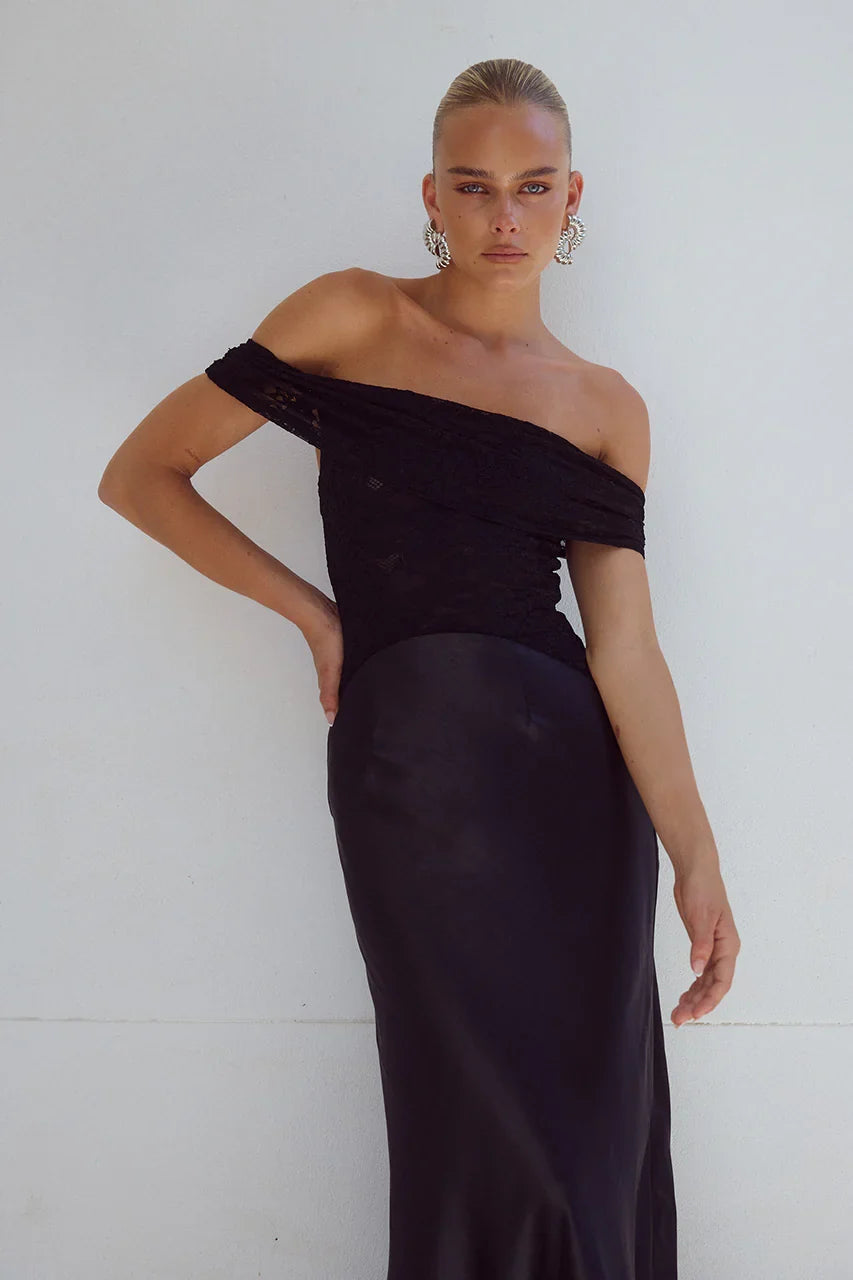 AMORET MIDI DRESS BLACK