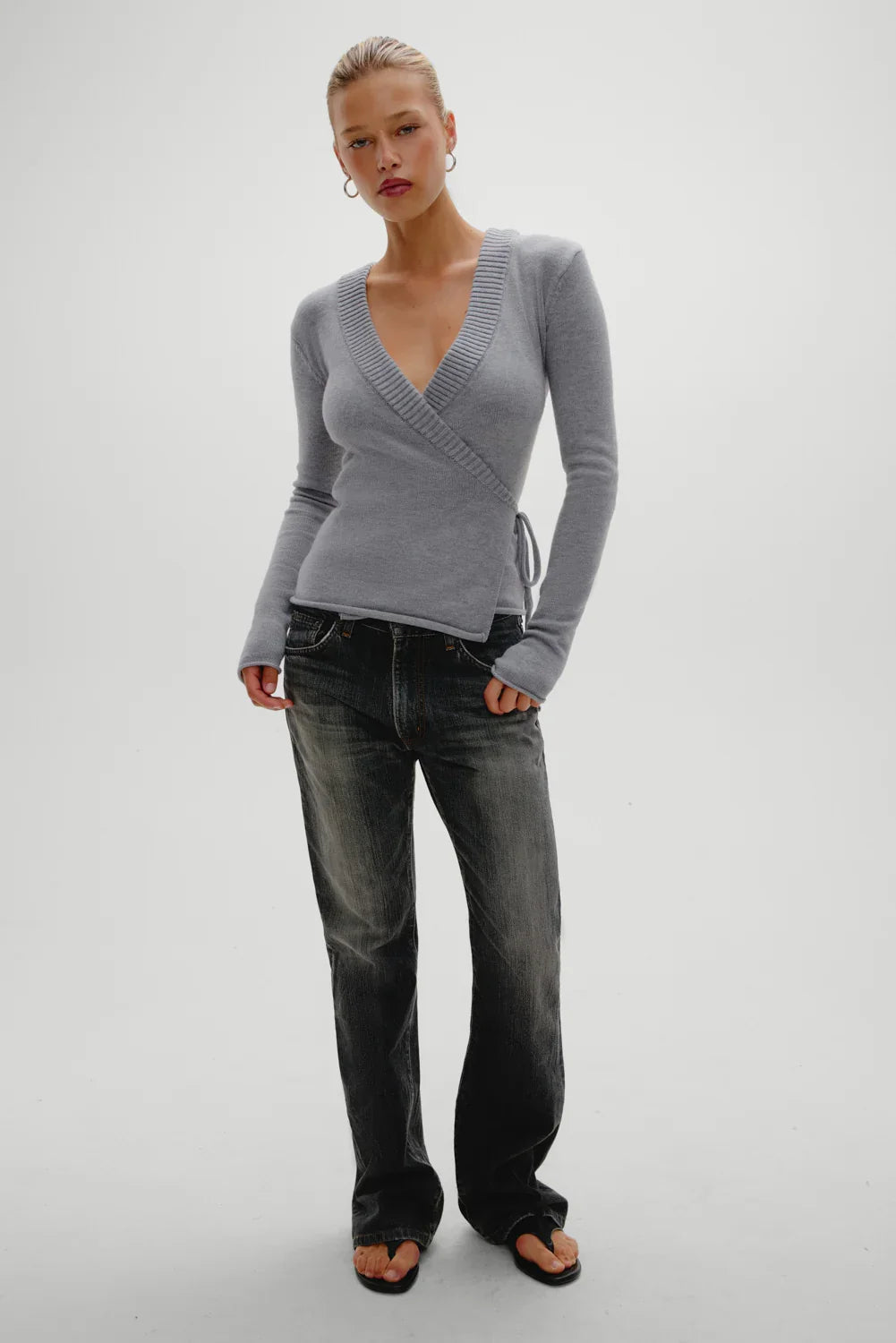 Angel Baby Wrap Knit Sweater Cloud Cover