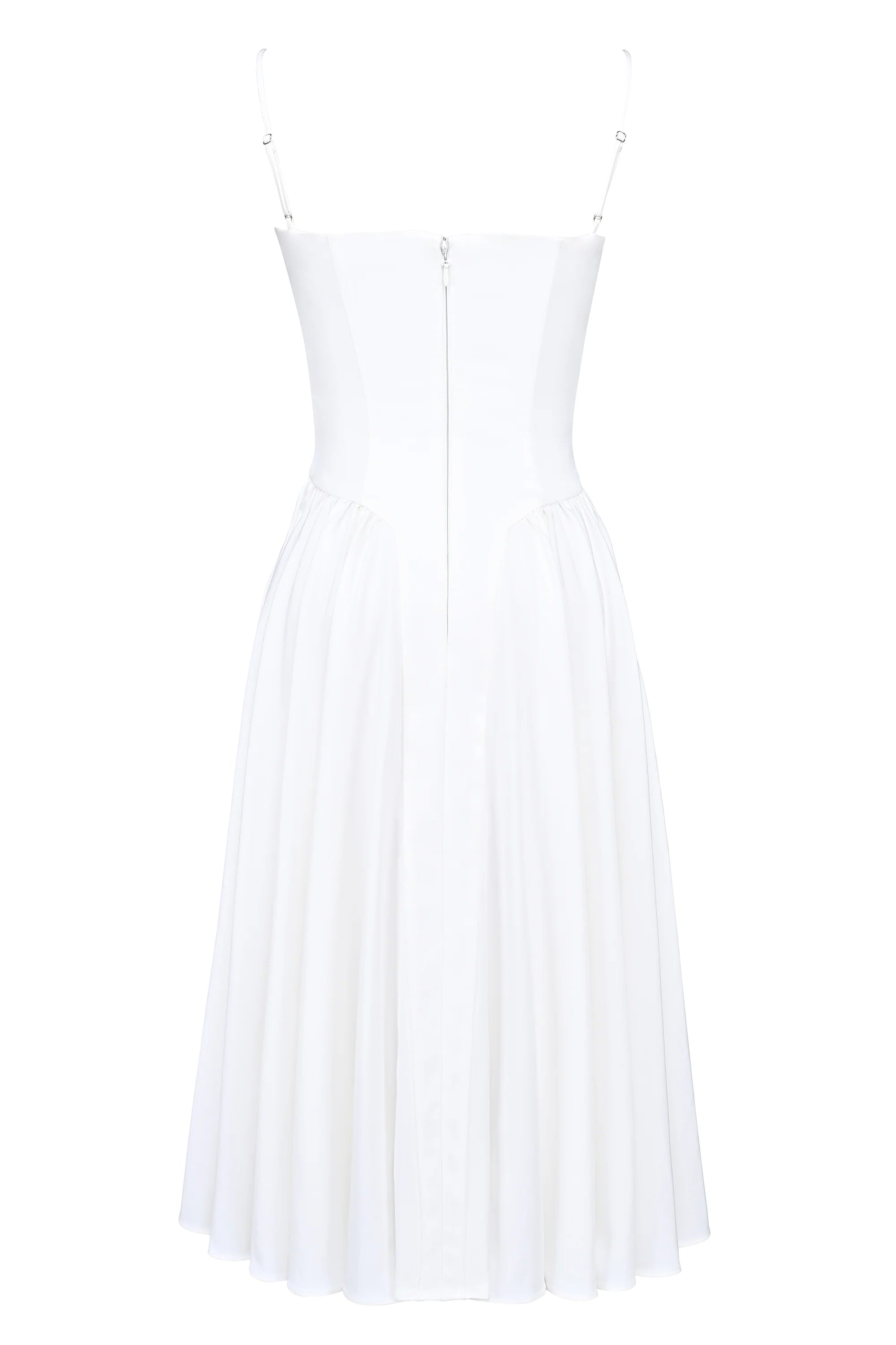 white corset midi dress