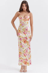 ivory floral maxi dress
