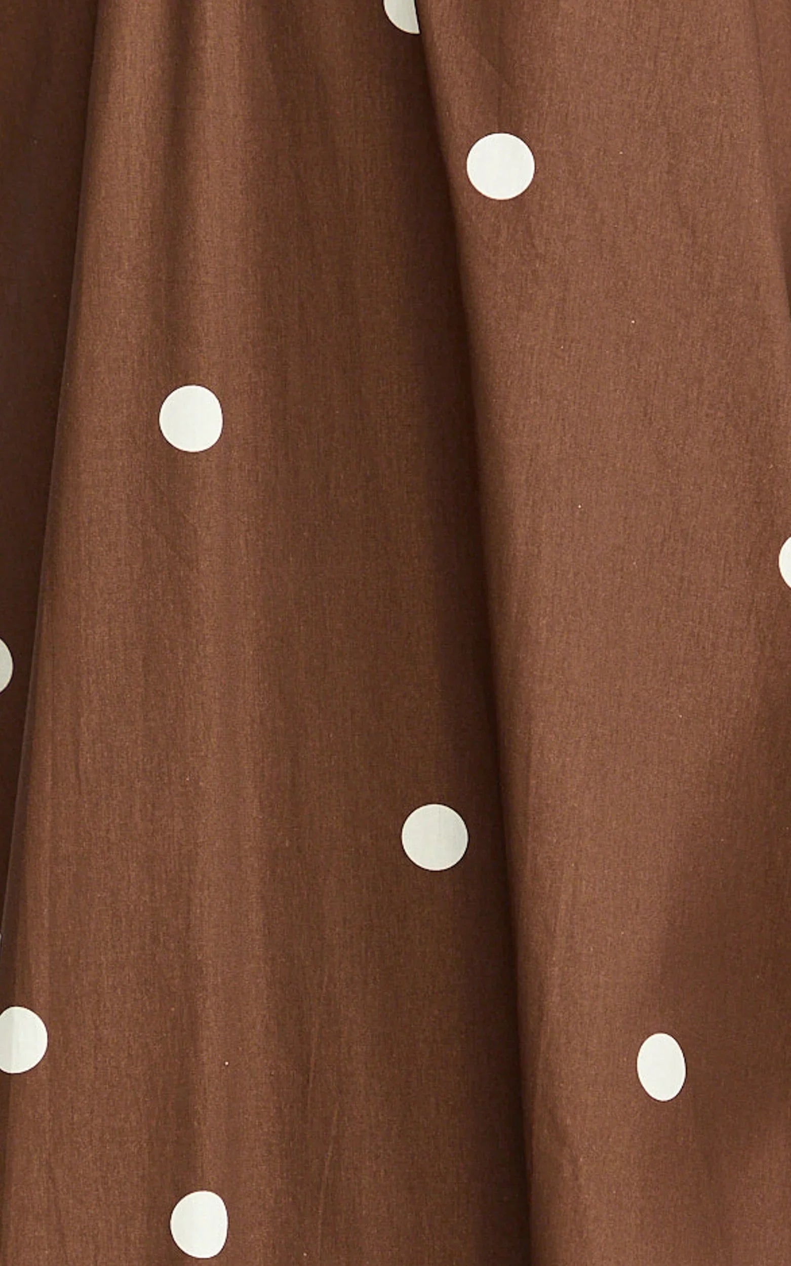 Simone Maxi Dress U Halter Neck Linen Polkadot Dress in Chocolate