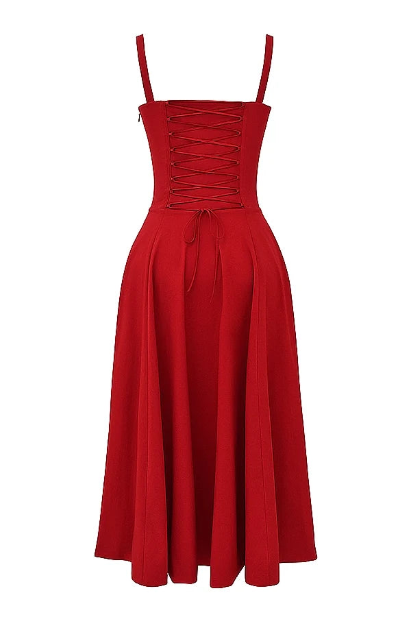 red rose bustier sundress