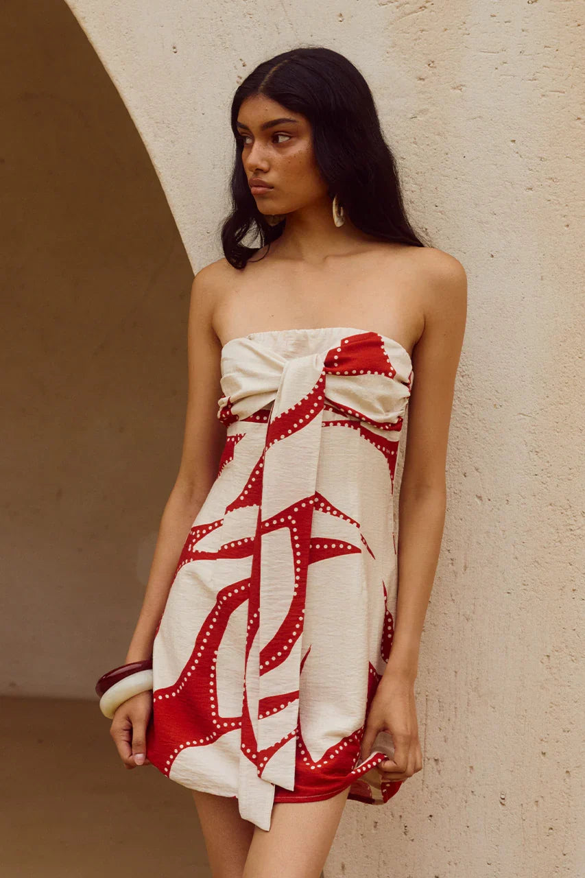 ARLETTE STRAPLESS MINI DRESS ARLETTE RED