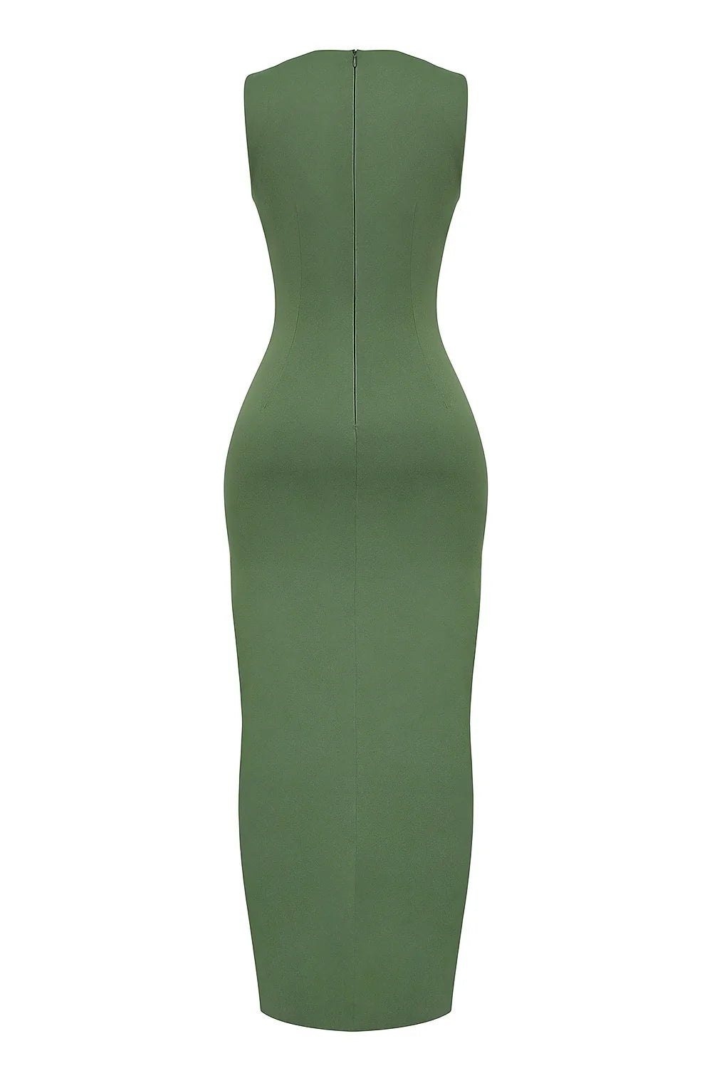 olive boat neck maxi dress
