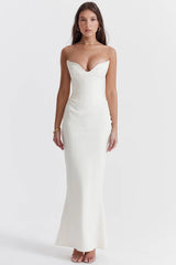 ivory strapless corset dress