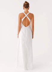Kiana Halter Maxi Dress White