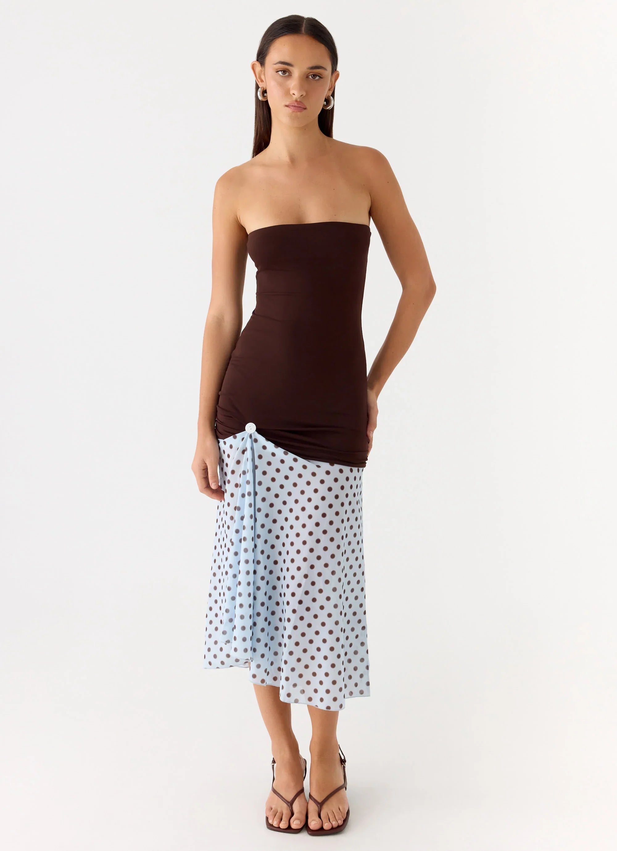 Schell Midi Dress Chocolate Dot