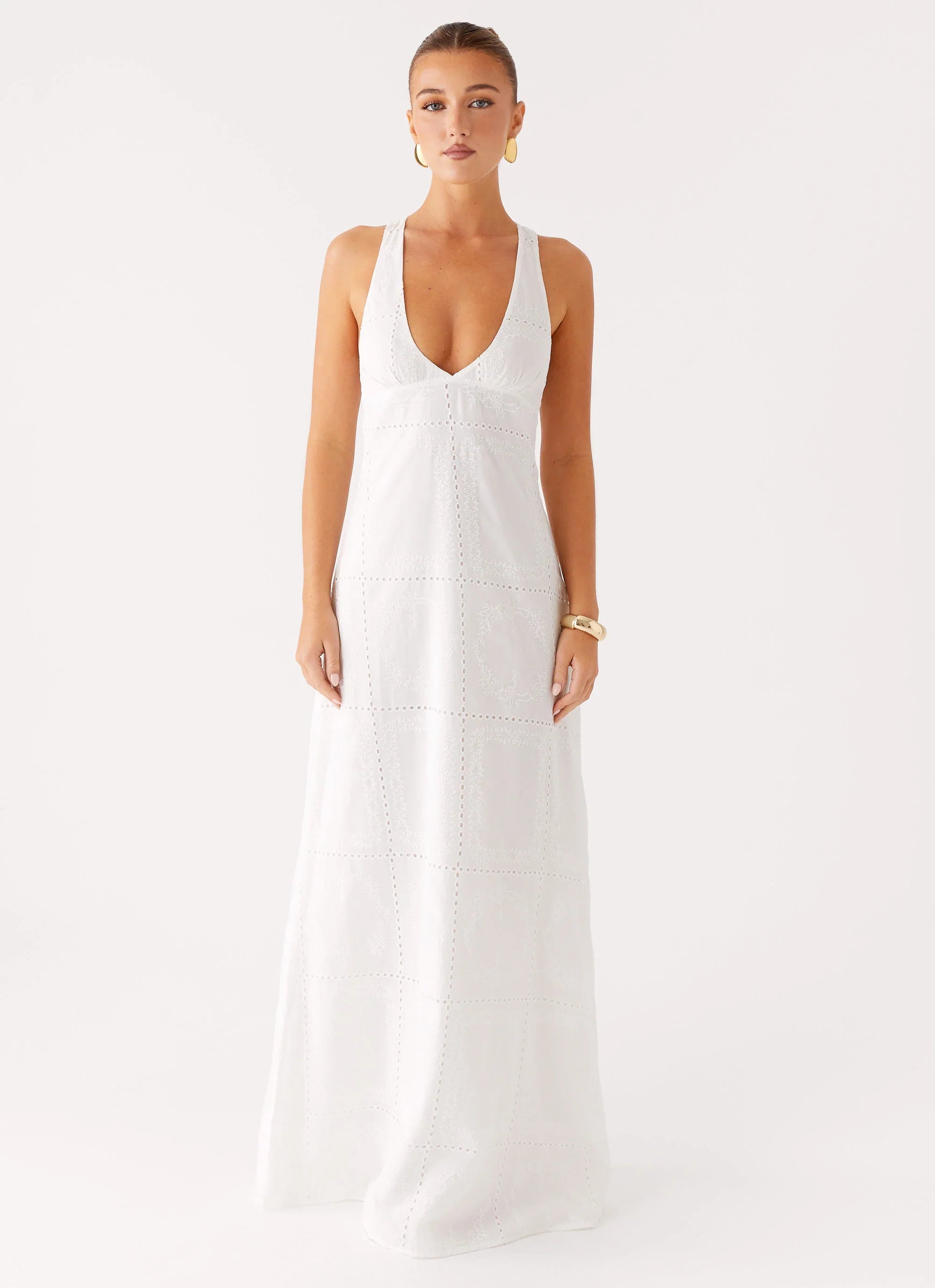 Kiana Halter Maxi Dress White