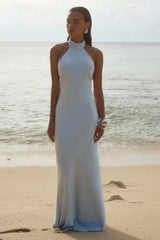 Brigitte Open Back Satin Maxi Dress