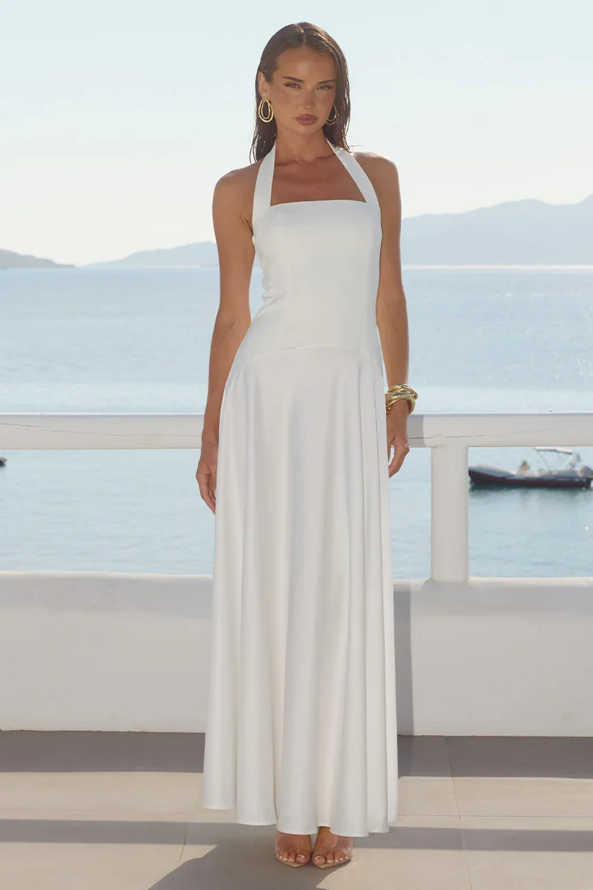 ODINA SQUARE NECK MAXI DRESS IVORY