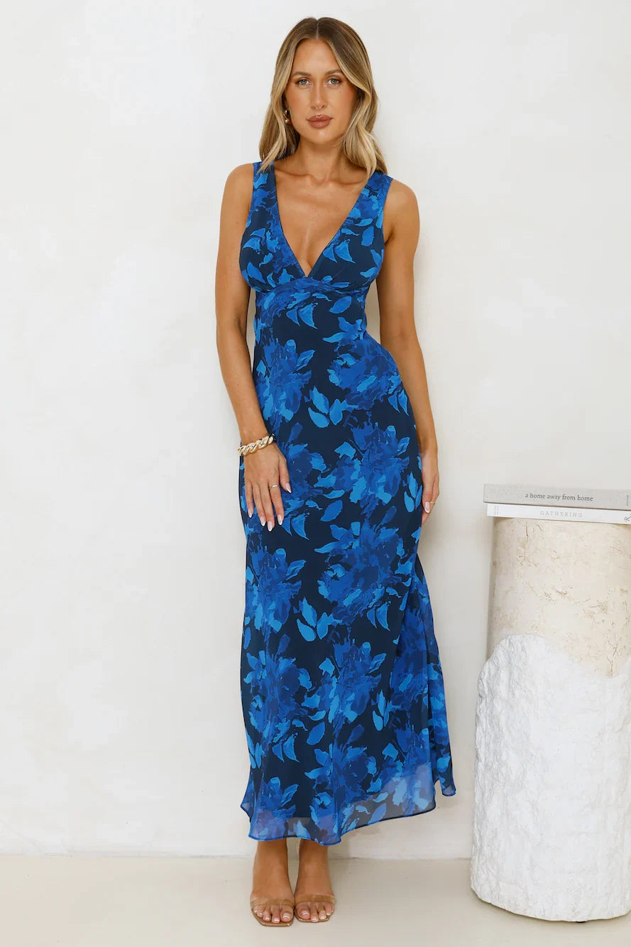 Lets Twirl Maxi Dress Blue