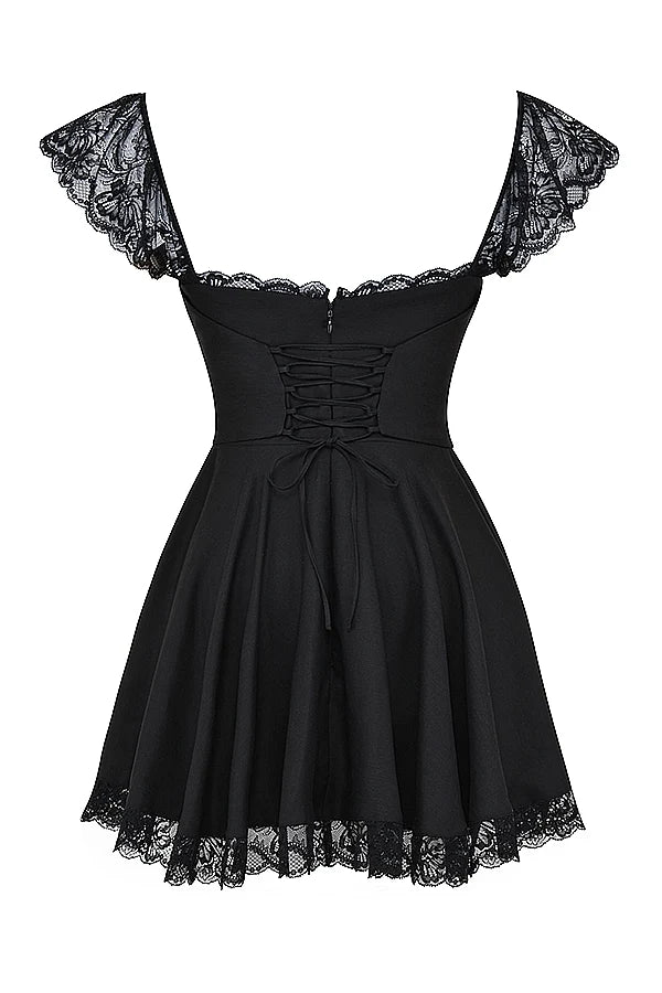 black a line mini dress