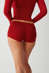 Providence Cloud Knit Mini Short Red Velvet