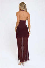 Luxe Legacy Halter Maxi Dress Plum