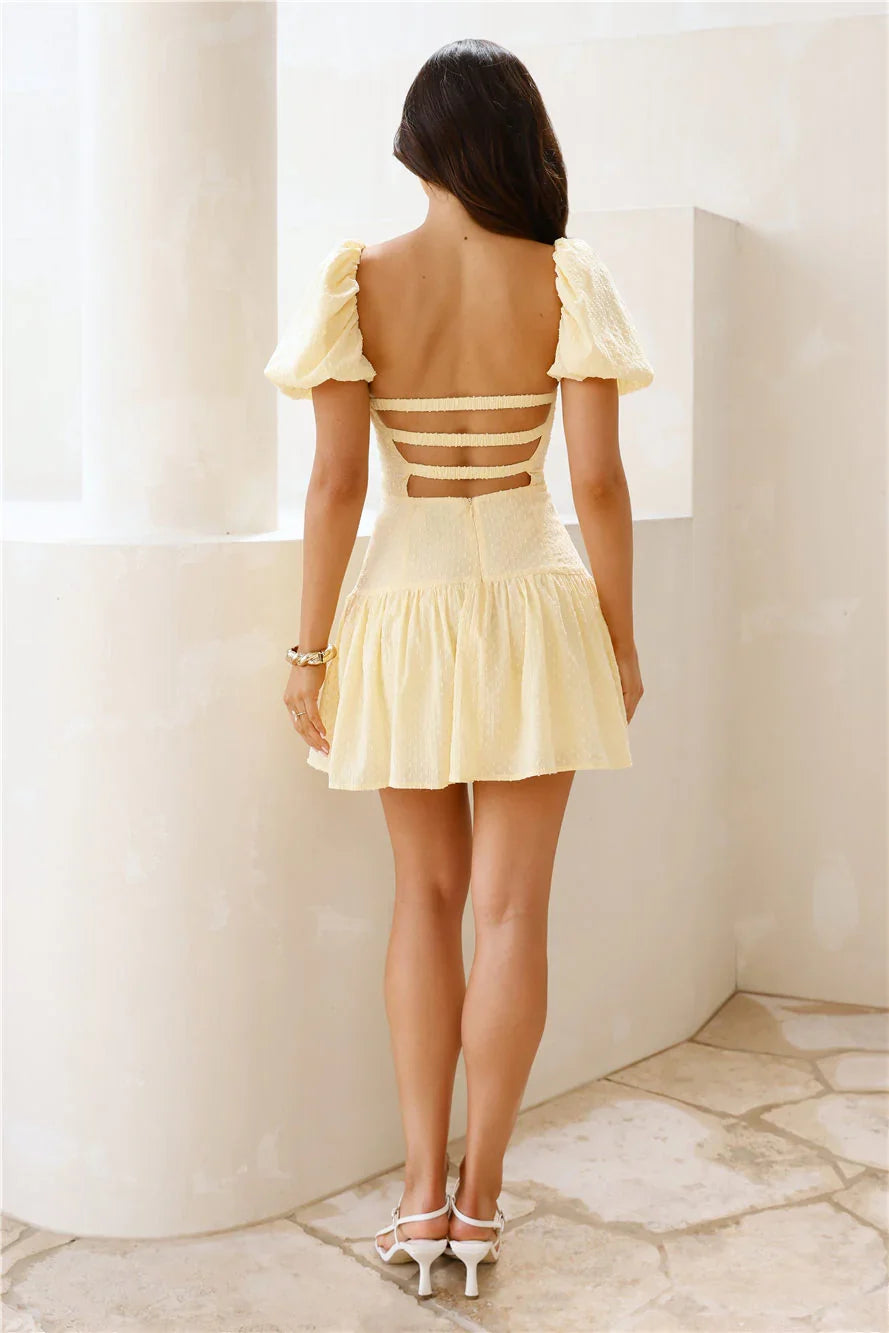 Curious Girl Mini Dress Yellow