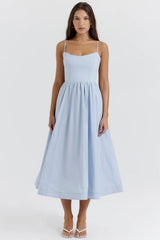 soft blue corset sundress