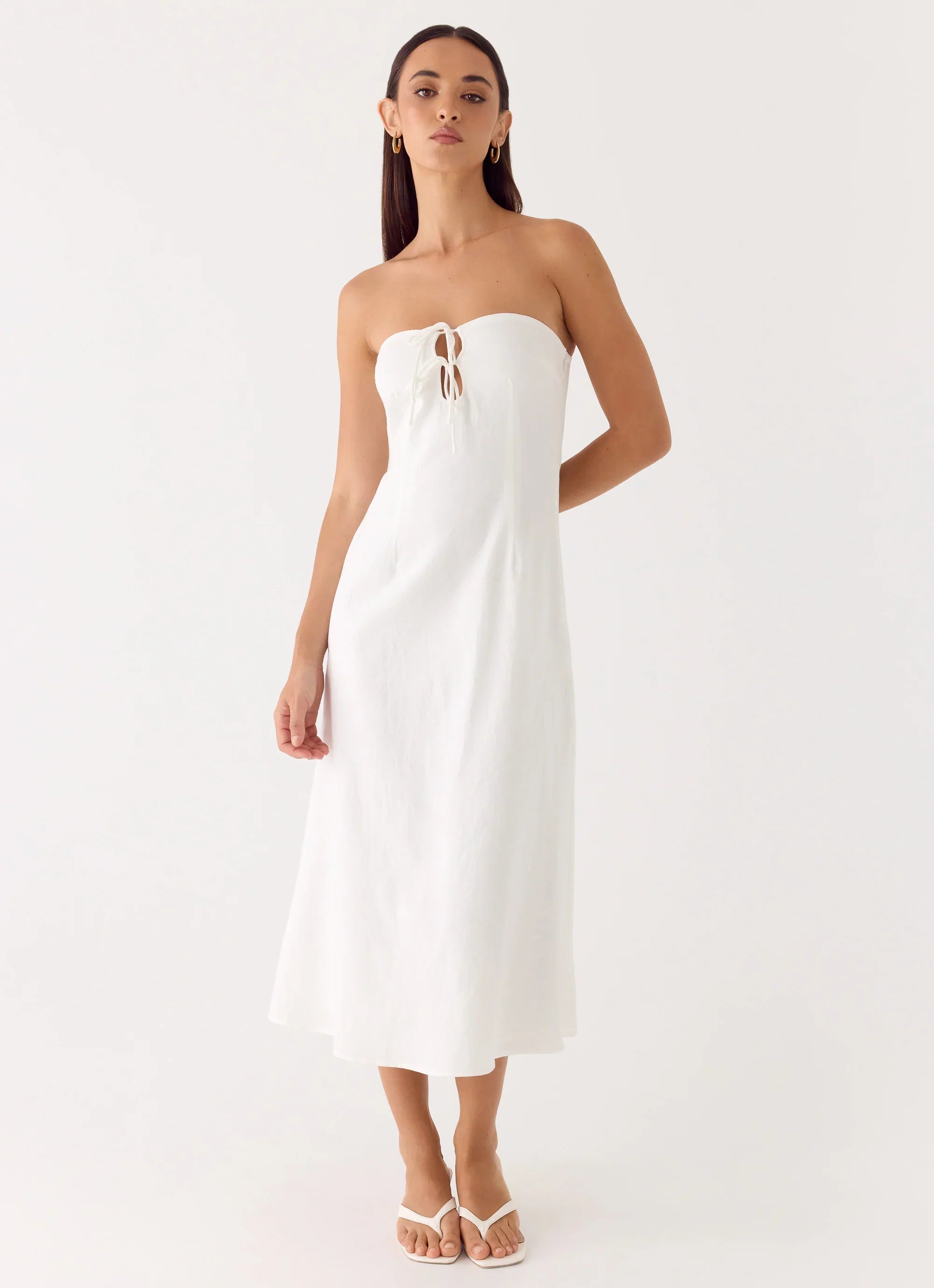 Sun Searching Midi Dress White