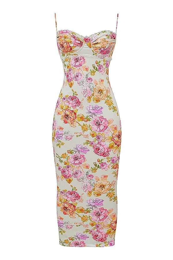 ivory floral maxi dress