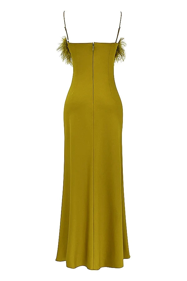 chartreuse maxi dress