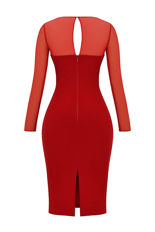 scarlet plunge midi dress