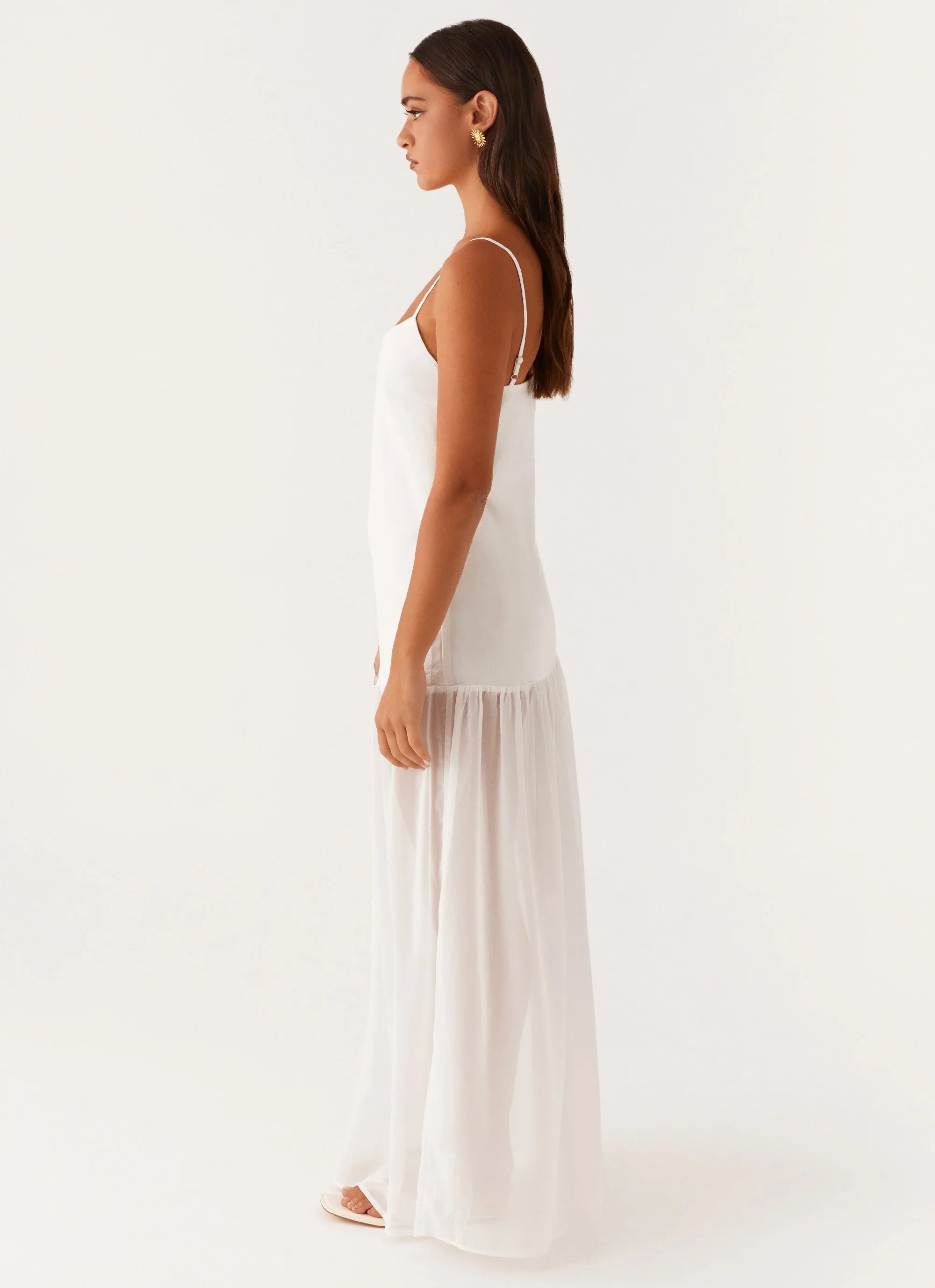 Heavenly Linen Maxi Dress White