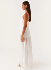 Heavenly Linen Maxi Dress White