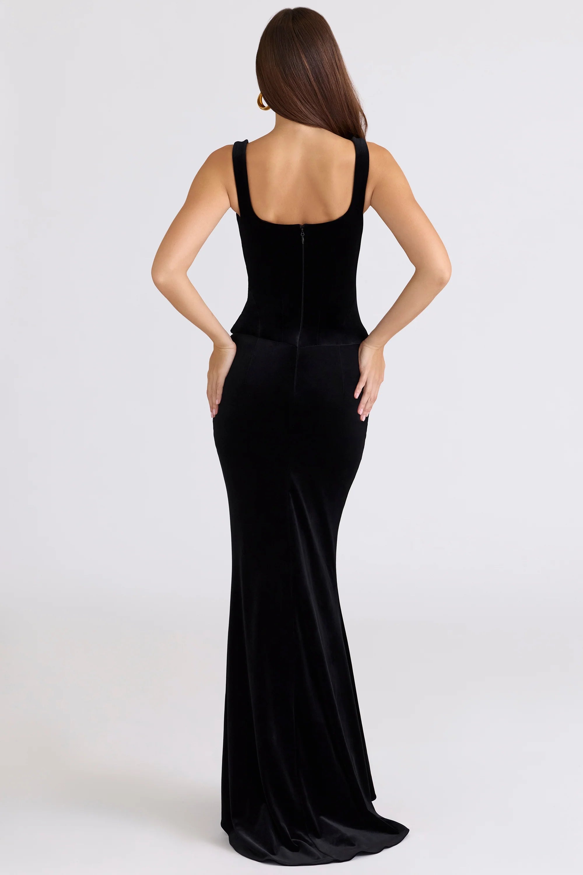black velvet hourglass maxi dress limited edition