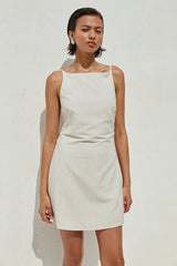 HEATHER MINI DRESS STONE PINSTRIPE