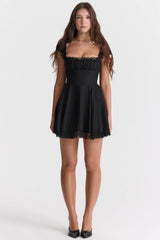 black a line mini dress