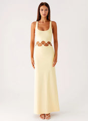 Dreamboat Beaded Maxi Dress Yellow