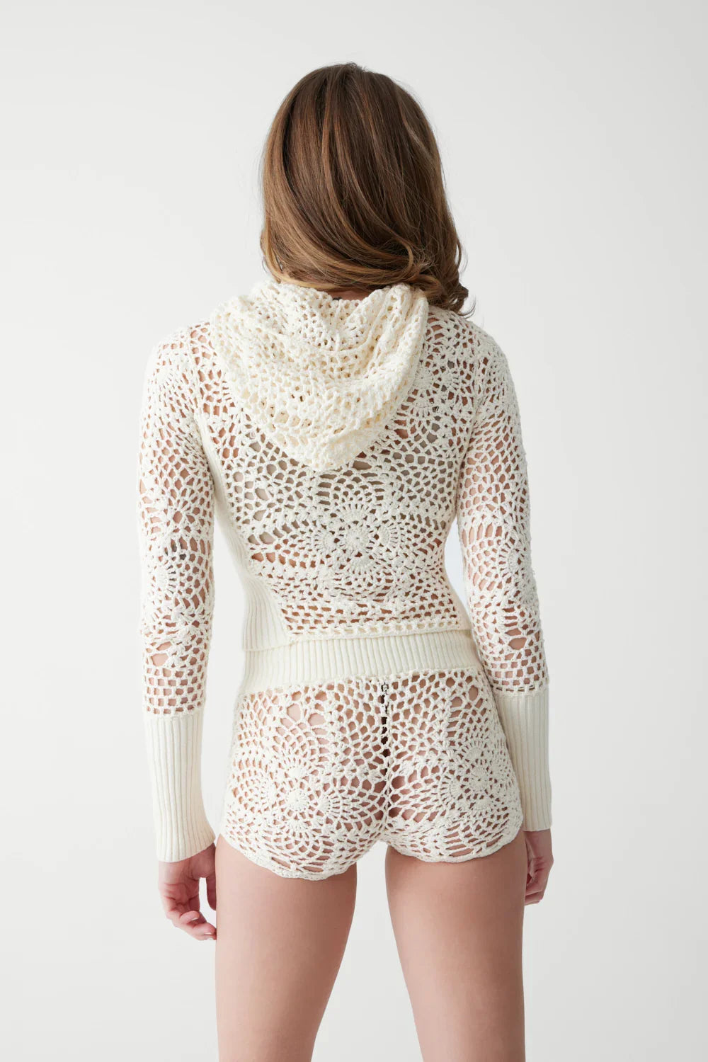Lyla Crochet Mini Short White