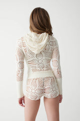 Lyla Crochet Mini Short White