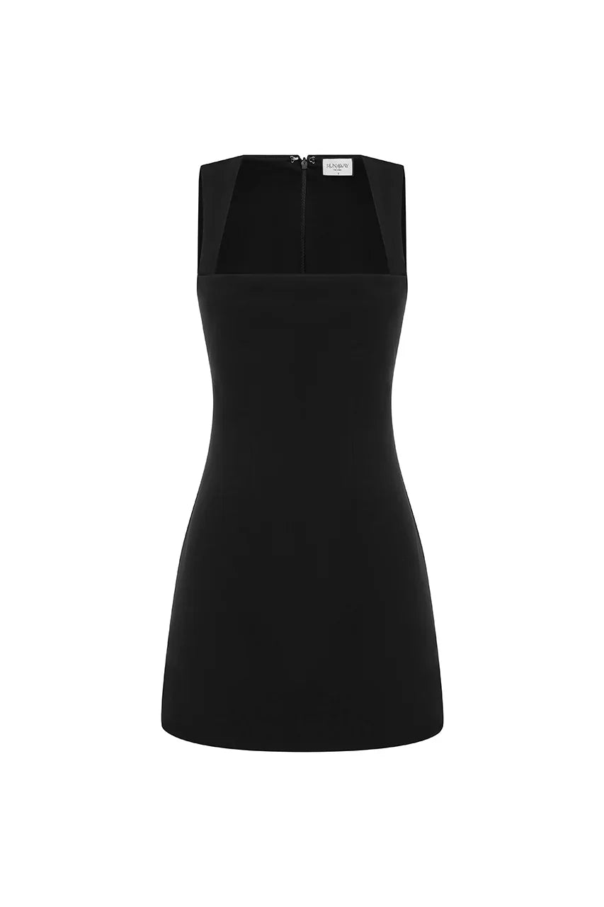 KODY SQUARE NECK MINI DRESS BLACK