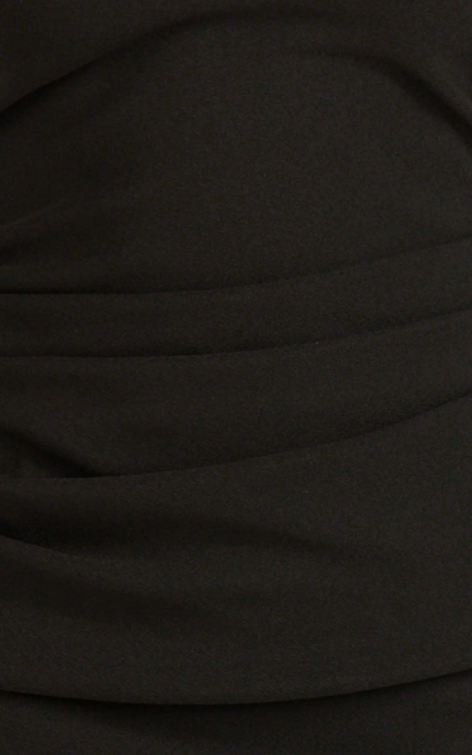 Lani Midi Dress Scooped Neckline Draped Skirt Halter Dress in Black
