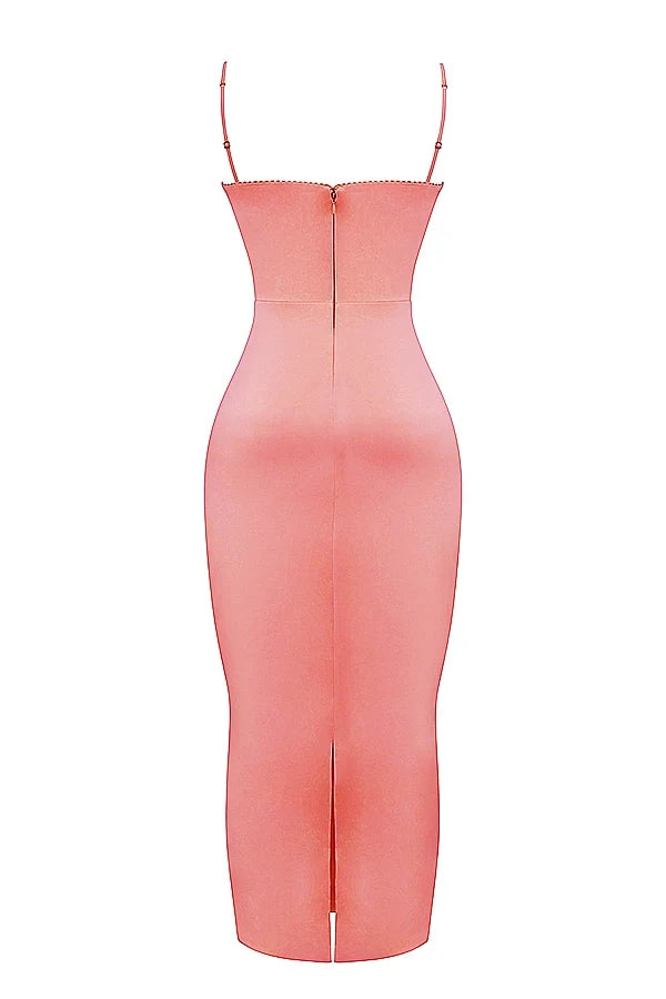 bright peach maxi dress