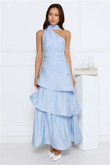 Cara One Shoulder Maxi Dress Blue