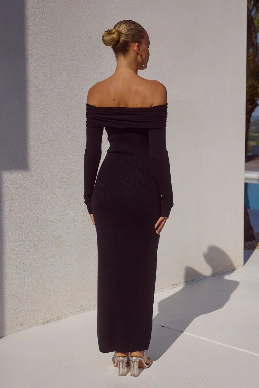 AIRILIE MIDI DRESS BLACK