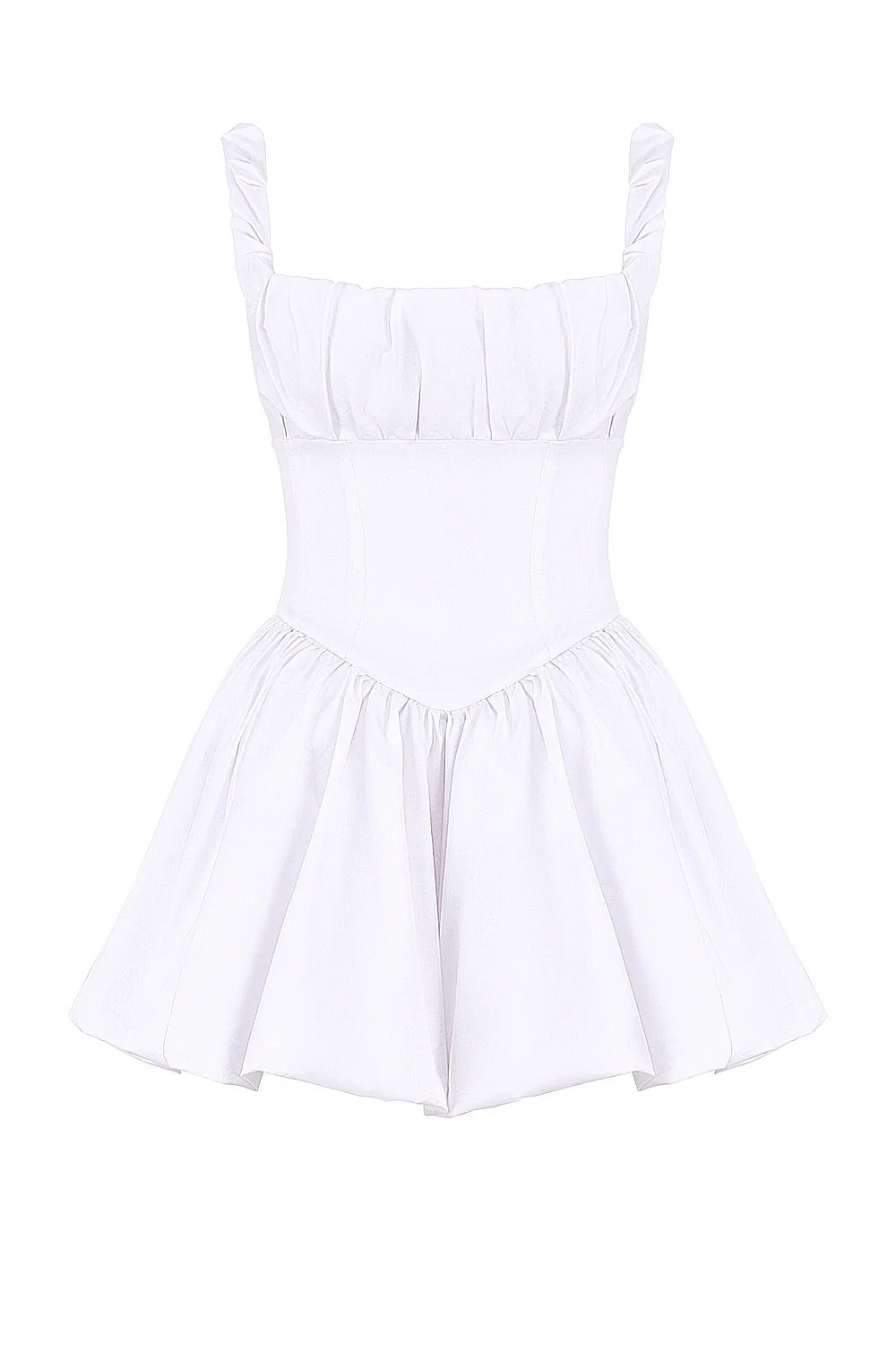 white cotton tulle mini dress