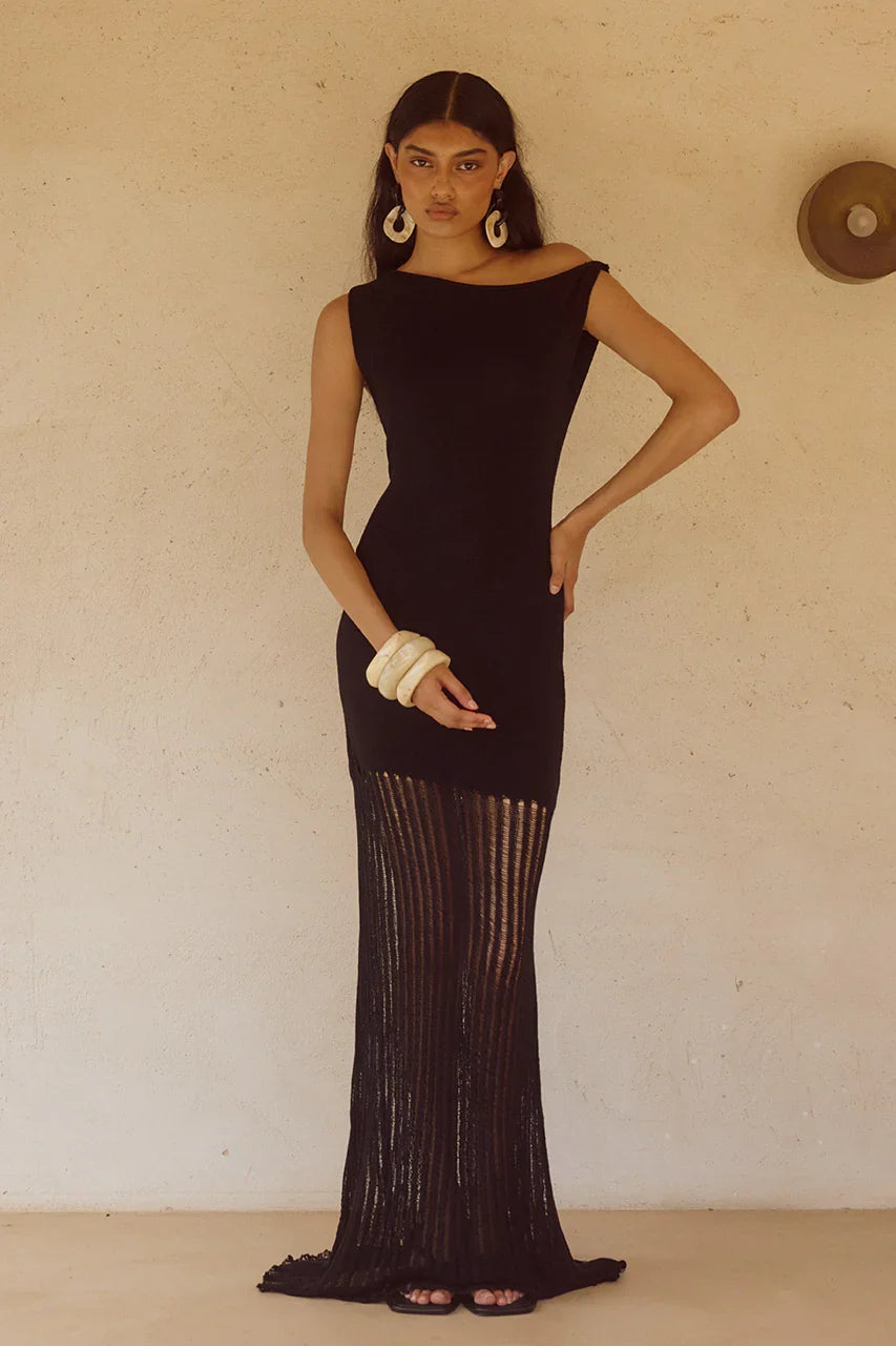 JACQUES KNIT MAXI DRESS BLACK