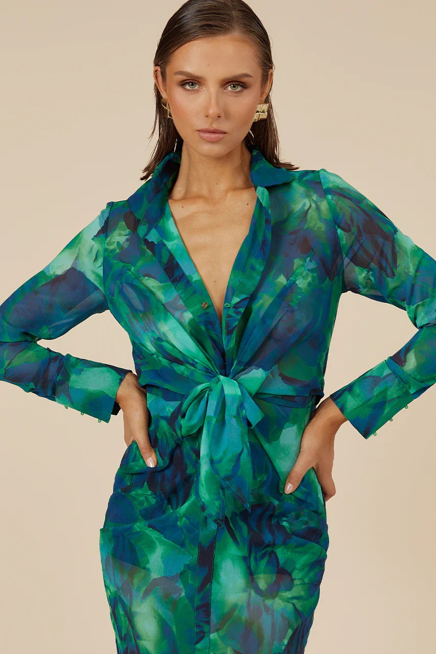 Calista Shirt Dress Green
