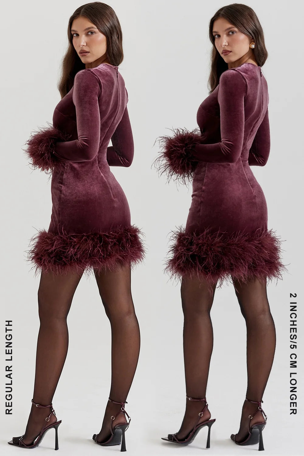 mulberry velvet mini dress