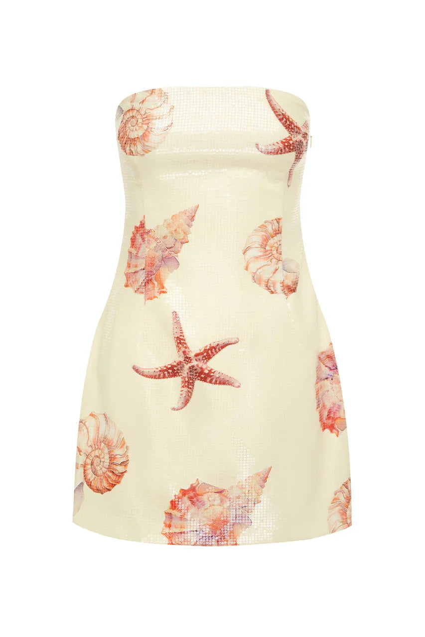 IBIZA MINI DRESS SAND SEASHELL