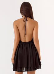 Alicelle Halter Mini Dress Chocolate