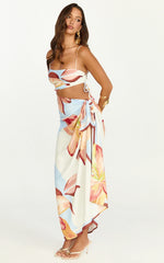 Robyn Maxi Dress Square Neck Side Ruched Cut Out Dress in Cornflower Blue