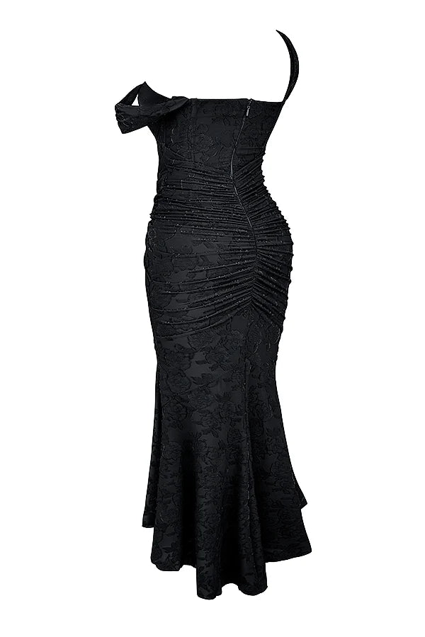 black floral maxi dress